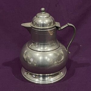 Small Pewter Lidded Ewer/Pitcher/Teapot BROOKLYN, NY Vintage